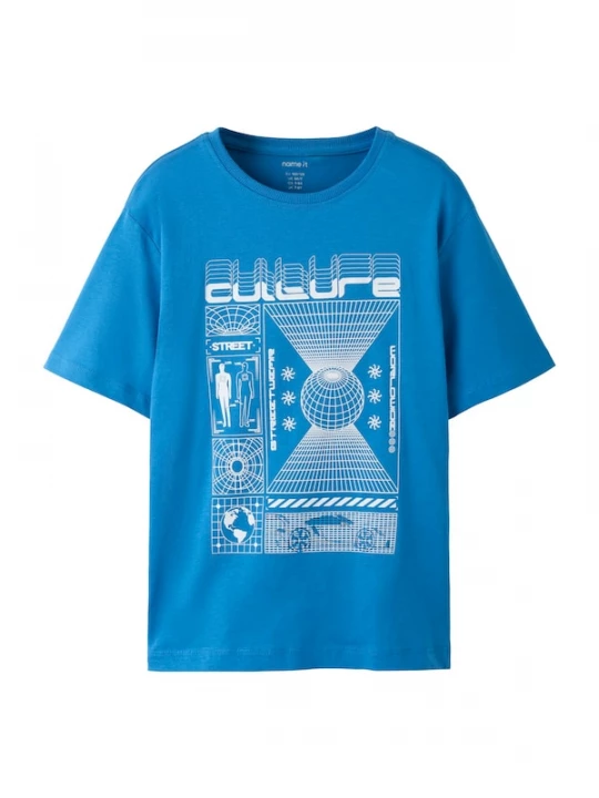 Foto van product NAME IT Shirt azuur / wit
