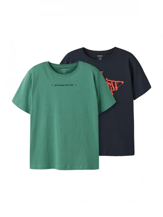 Foto van product NAME IT Shirt 'Benno' groen / rood / zwart