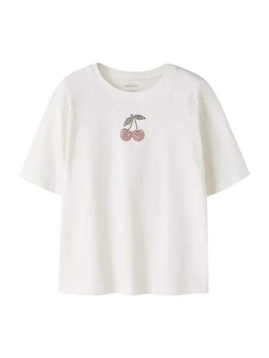 Foto van product NAME IT Shirt chocoladebruin / rood / wit