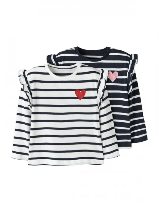Foto van product NAME IT Shirt donkerblauw / rosa / karmijnrood / wit