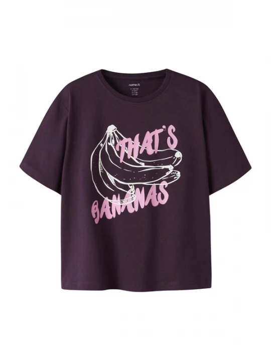 Foto van product NAME IT Shirt donkerlila / lichtroze / wit