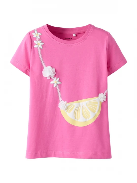 Foto van product NAME IT Shirt ivoor / framboos / wit