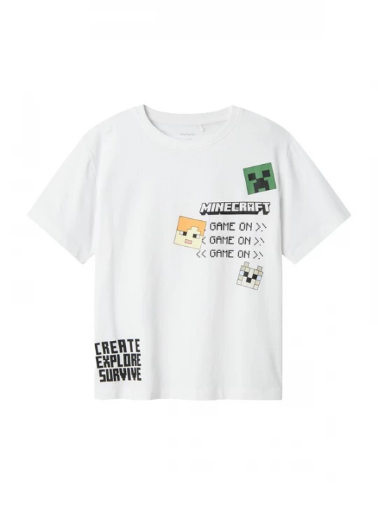 Foto van product NAME IT Shirt 'Jafar Minecraft' groen / lichtoranje / zwart / wit