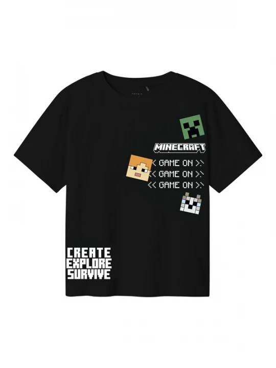 Foto van product NAME IT Shirt 'Jafar Minecraft' groen / oranje / zwart / wit