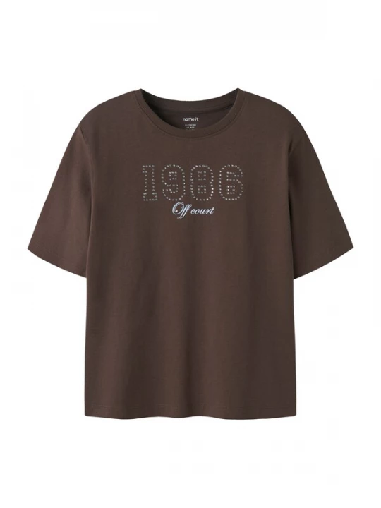 Foto van product NAME IT Shirt lichtblauw / donkerbruin / zilver