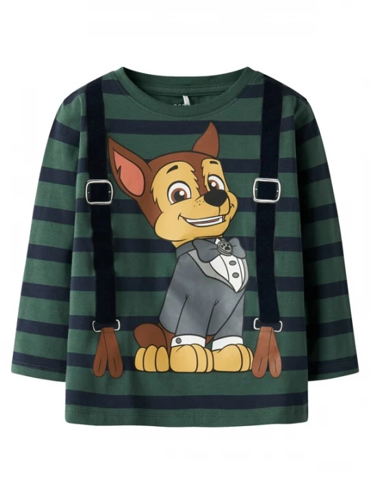 Foto van product NAME IT Shirt 'Nakul Paw' groen