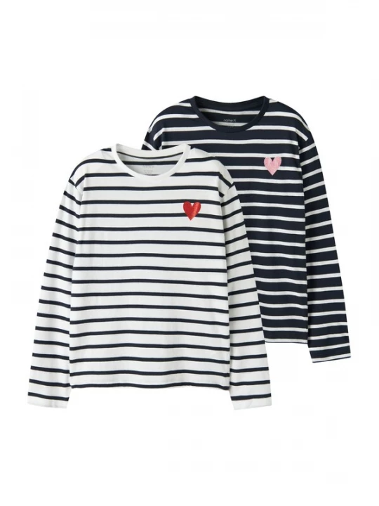 Foto van product NAME IT Shirt navy / rosa / rood / wit