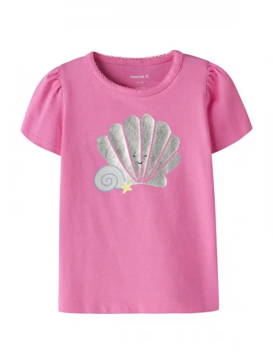 Foto van product NAME IT Shirt 'NBFFILLAZ' smoky blue / pasteelgeel / pink / zilver