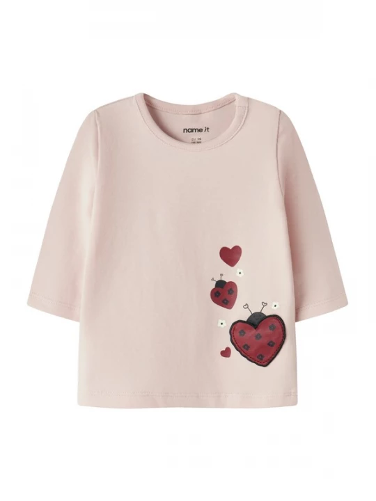 Foto van product NAME IT Shirt 'NBFKirstens' rosa / karmijnrood / zwart / wit