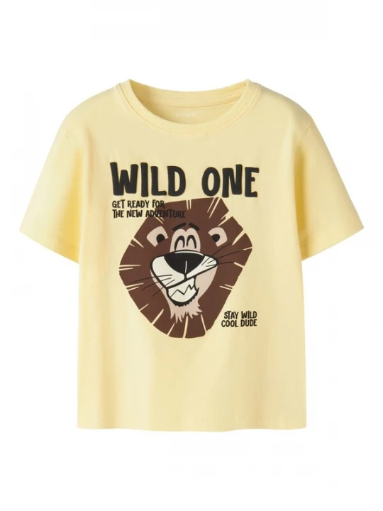Foto van product NAME IT Shirt 'NBMHarly' sand / chocoladebruin / geel / zwart