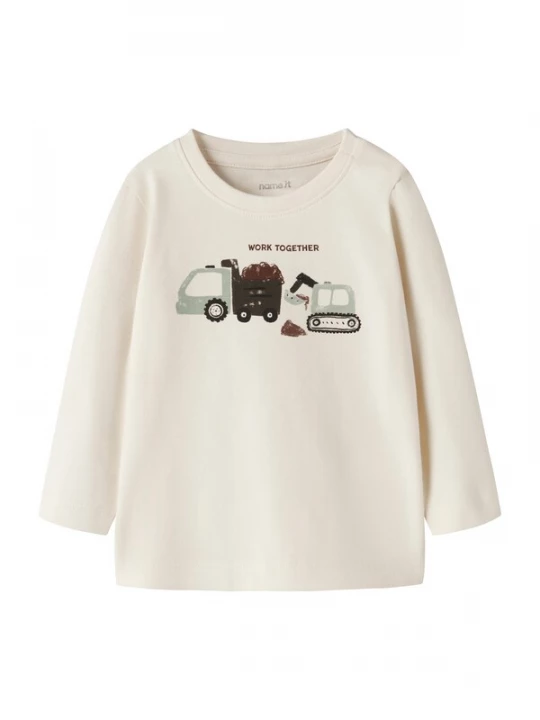 Foto van product NAME IT Shirt 'NBMKONTO' donkerbruin / pastelgroen / zwart / offwhite