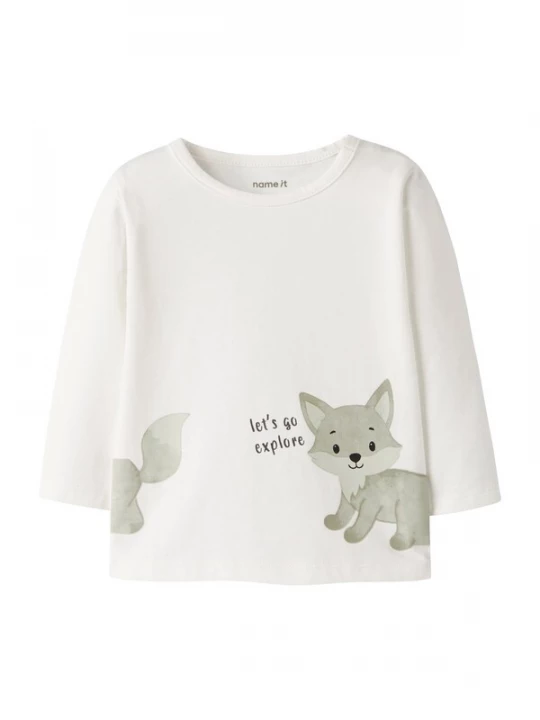 Foto van product NAME IT Shirt 'NBMNOPE' lichtgrijs / zwart / wit