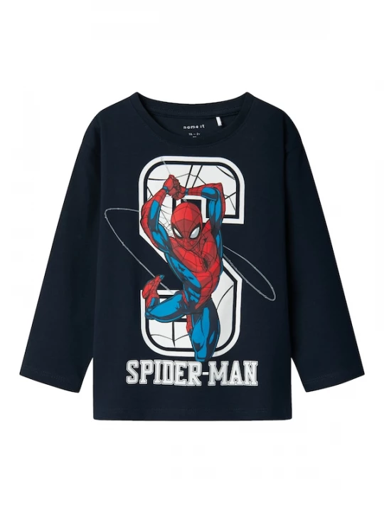 Foto van product NAME IT Shirt 'Nitin Spider' blauw / navy / rood / wit