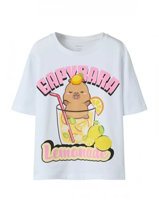 Foto van product NAME IT Shirt 'NKFAbina Capybara' gemengde kleuren / wit