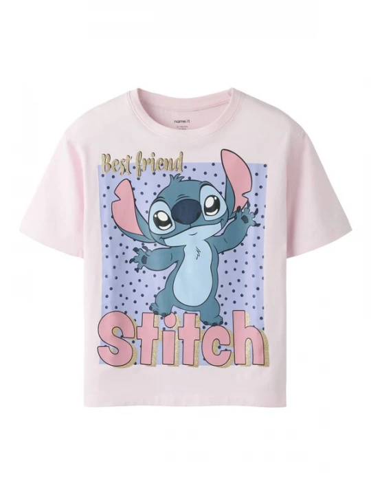 Foto van product NAME IT Shirt 'NKFADARA STITCH' lichtblauw / goud / rosa / rosé