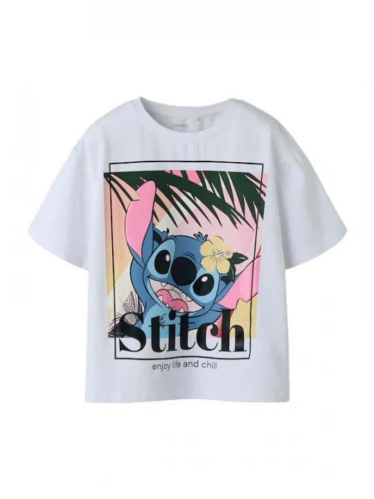 Foto van product NAME IT Shirt 'NKFAFTINA STITCH' geel / rosa / zwart / wit