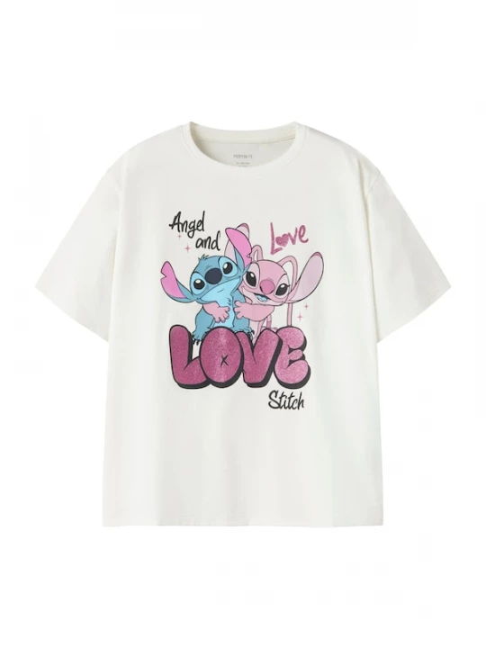 Foto van product NAME IT Shirt 'NKFDYMIR STITCH' lichtblauw / sering / pink / wit