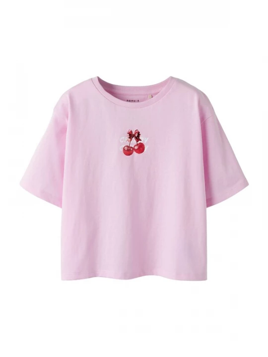 Foto van product NAME IT Shirt 'NKFFarinaz' rosa / bloedrood / wit