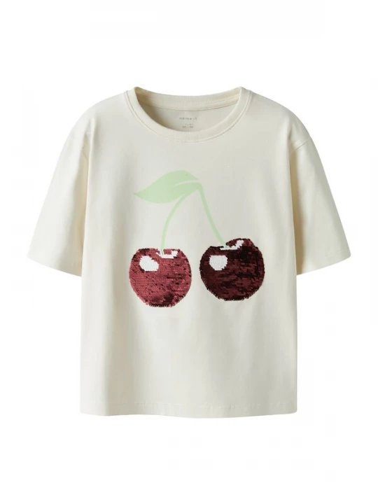 Foto van product NAME IT Shirt 'NKFHarper' crème / pastelgroen / kersrood / donkerrood