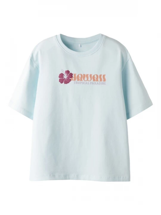 Foto van product NAME IT Shirt 'NKFJaney' lichtblauw / abrikoos / rosa / magenta
