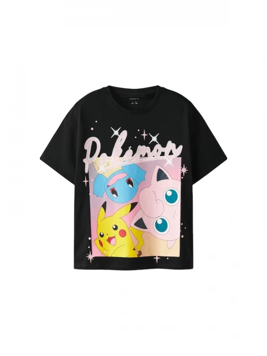 Foto van product NAME IT Shirt 'NKFJydi Pokemon' blauw / geel / rosa / zwart