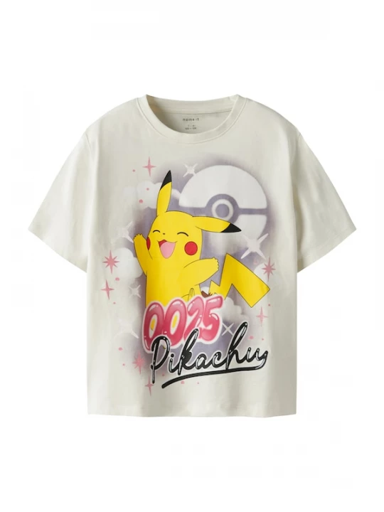 Foto van product NAME IT Shirt 'NKFJYDI POKEMON' geel / kersrood / zwart / offwhite