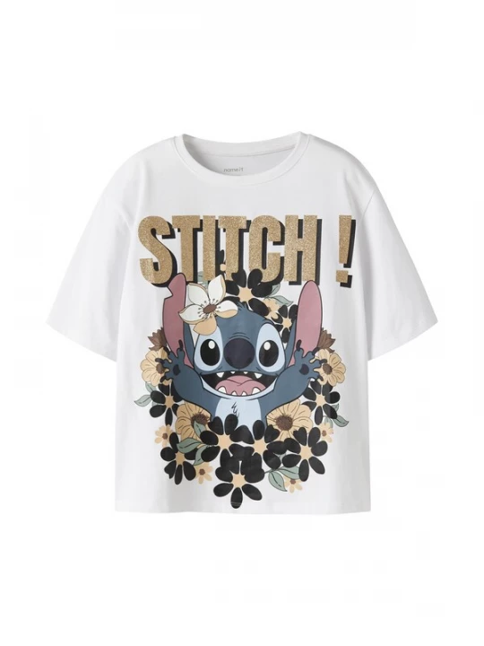 Foto van product NAME IT Shirt 'NKFJYNA STITCH' duifblauw / goud / sering / wit