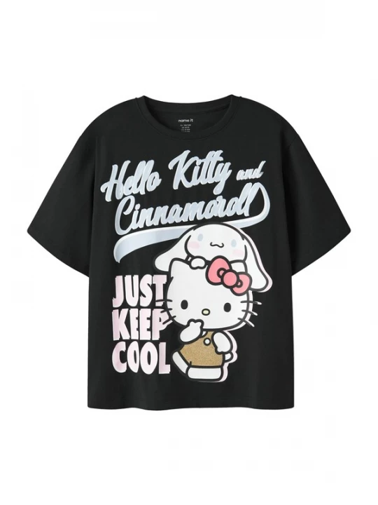Foto van product NAME IT Shirt 'NKFJynel Hellok' pastelblauw / rosé / zwart / wit