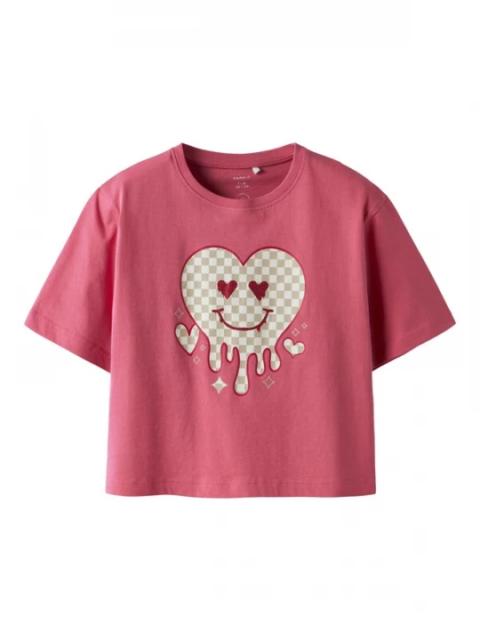 Foto van product NAME IT Shirt 'NKFKaren' donkerbeige / pink / wit