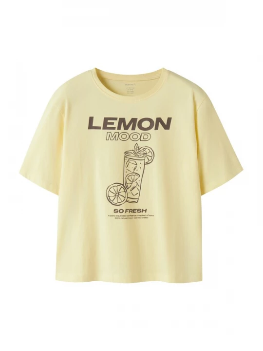 Foto van product NAME IT Shirt 'NKFKATELIN' chocoladebruin / geel