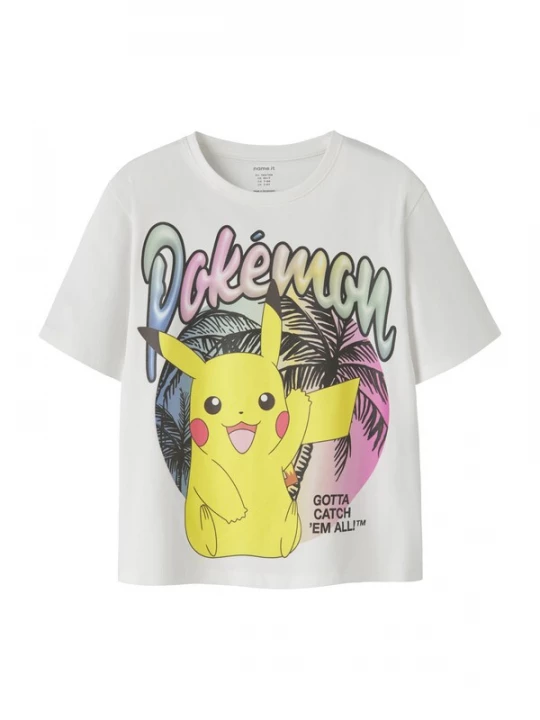 Foto van product NAME IT Shirt 'NKFMuba Pokemon' geel / pink / zwart / natuurwit