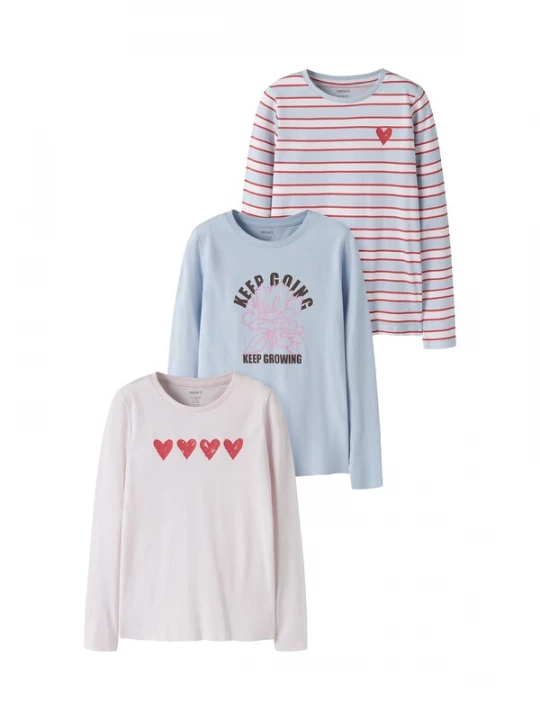 Foto van product NAME IT Shirt 'NKFNIANA' lichtblauw / pastelroze / donkerrood / zwart