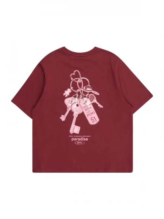 Foto van product NAME IT Shirt 'NKFNovas' rosa / karmijnrood / wit