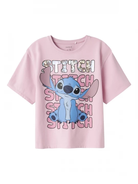 Foto van product NAME IT Shirt 'NKFNyri Stitch' lichtblauw / oudroze / lichtroze / zilver