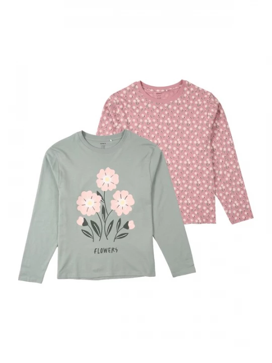 Foto van product NAME IT Shirt 'NKFVELDA' mintgroen / donkergroen / lila / wit
