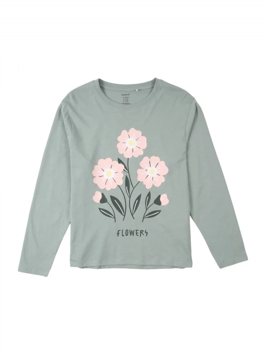 Foto van product NAME IT Shirt 'NKFVELDA' pastelgroen / poederroze / wit