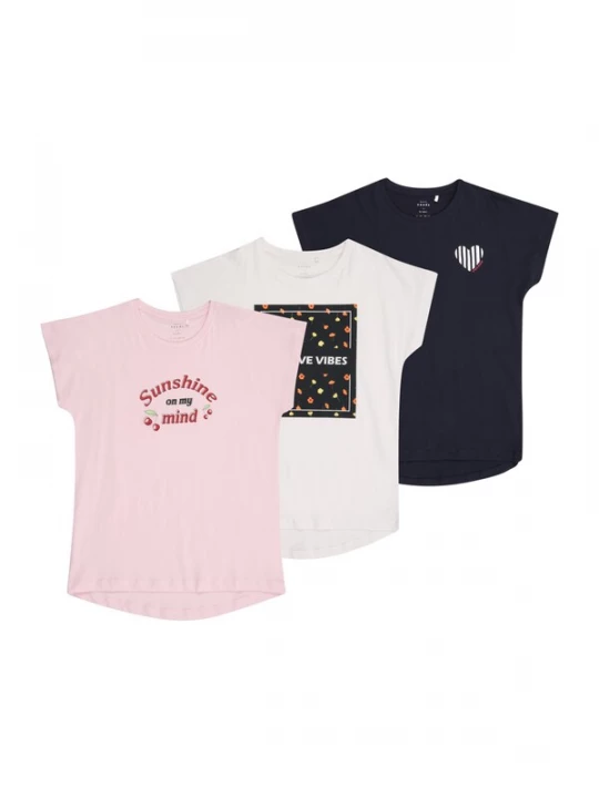 Foto van product NAME IT Shirt 'NKFVIGEA' navy / rosa / rood / wit