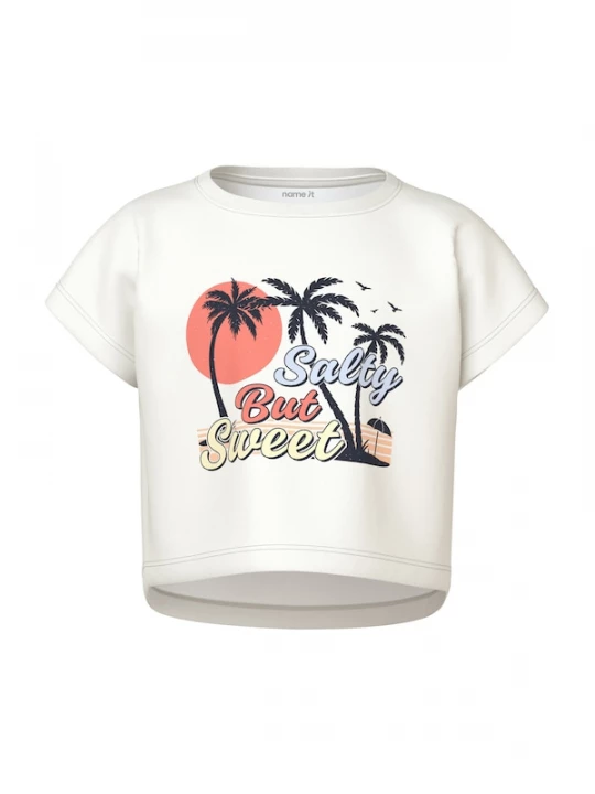 Foto van product NAME IT Shirt 'NKFVILMA' lichtgeel / donkeroranje / zwart / wit