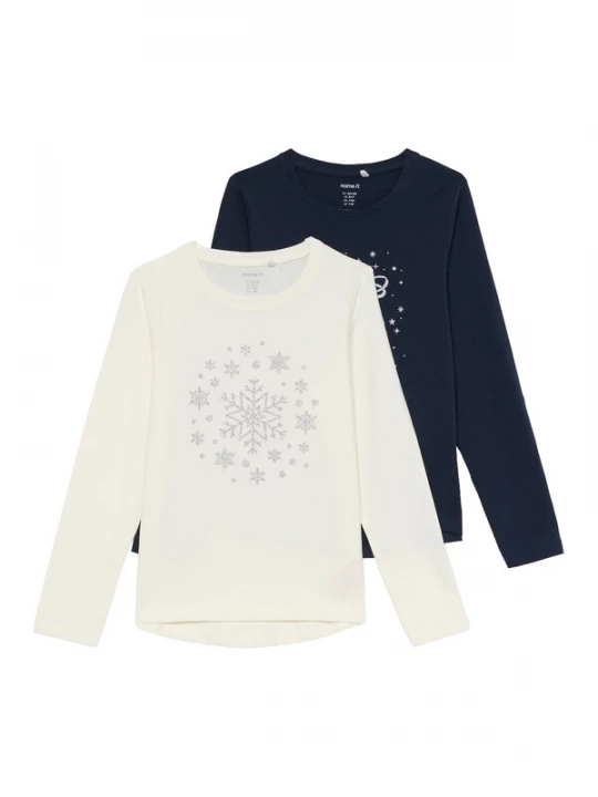 Foto van product NAME IT Shirt 'NKFViparty' navy / zilver / wit