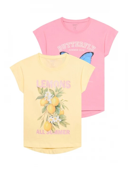 Foto van product NAME IT Shirt 'NKFVotia' azuur / lichtgeel / olijfgroen / lichtroze