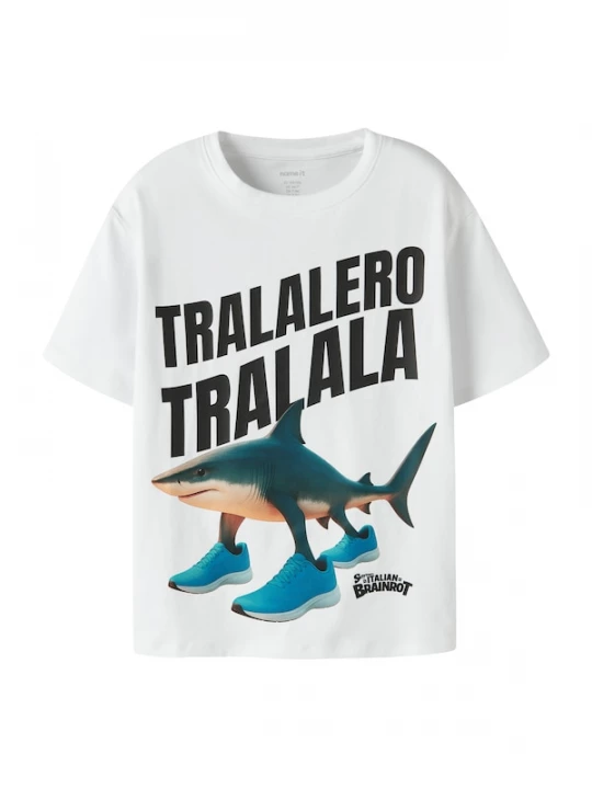 Foto van product NAME IT Shirt 'NKMARMI BRAINR' lichtblauw / smaragd / zwart / wit