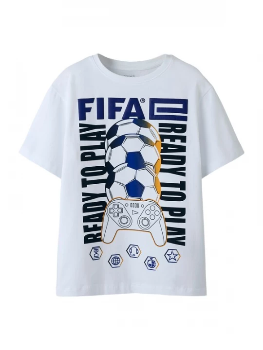Foto van product NAME IT Shirt 'NKMAsekel Fifae' marine / mosterd / zwart / wit