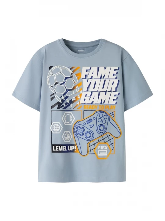 Foto van product NAME IT Shirt 'NKMAsekel Fifae' opaal / oranje / zwart / wit