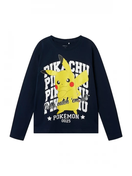 Foto van product NAME IT Shirt 'NKMAst Pokemon' donkerblauw / geel / rood / wit