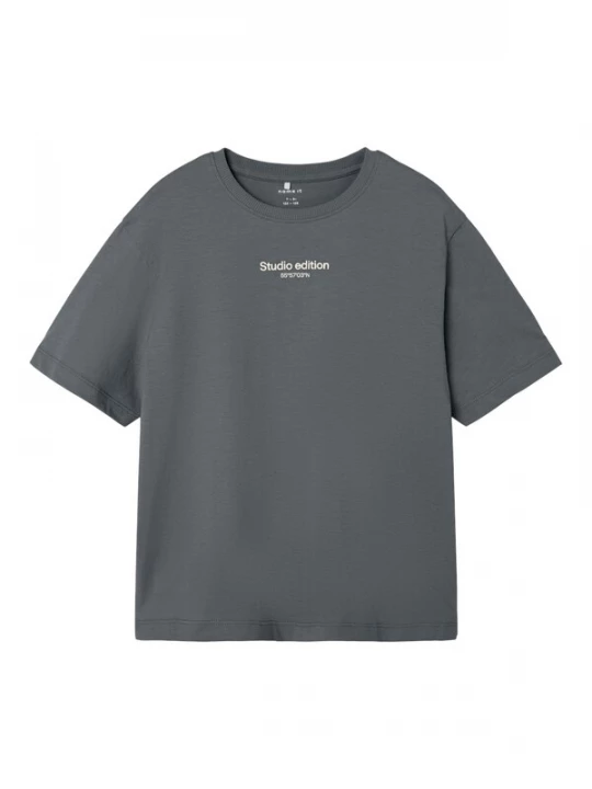 Foto van product NAME IT Shirt 'NKMBrody' donkergrijs / wit