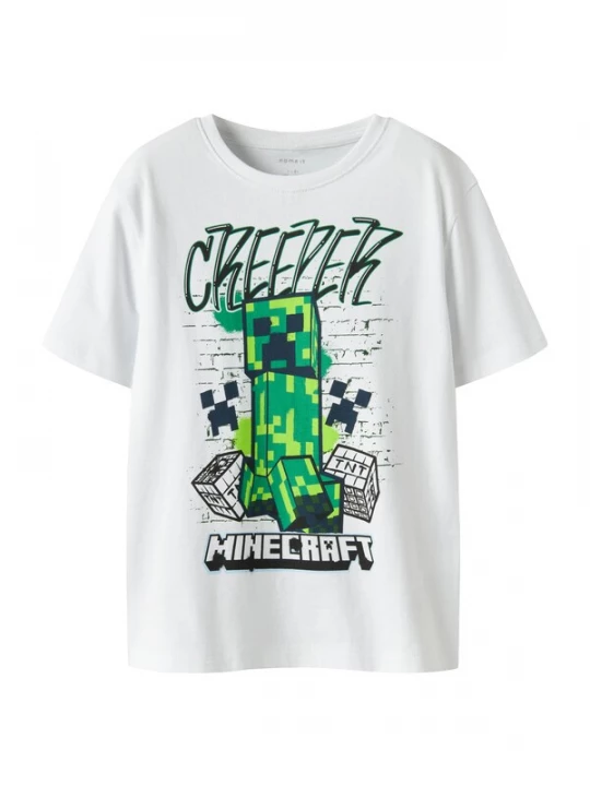 Foto van product NAME IT Shirt 'NKMDI MINECRAFT' groen / appel / zwart / wit