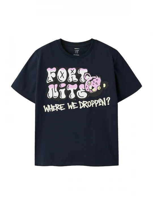 Foto van product NAME IT Shirt 'NKMFRANS FORTNITE' navy / rosa / zwart / wit