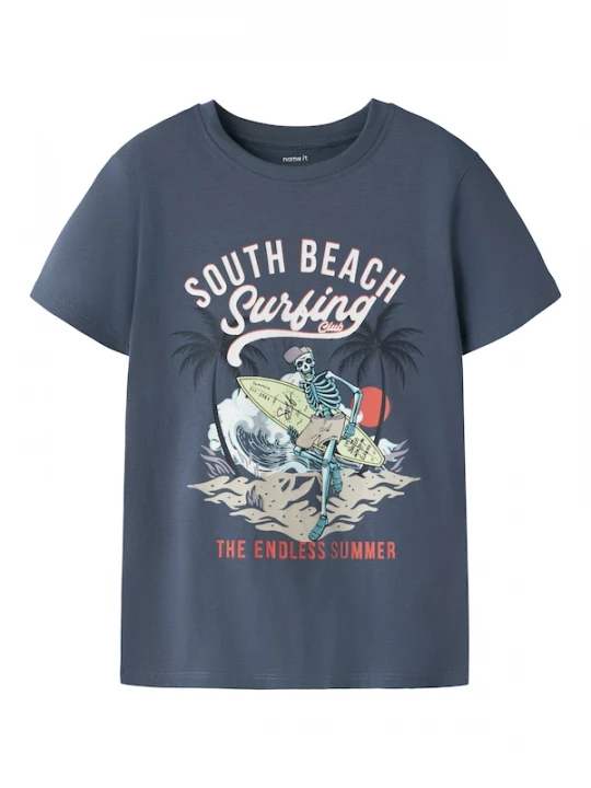 Foto van product NAME IT Shirt 'NKMFRANS' navy / grijs / zwart / wit