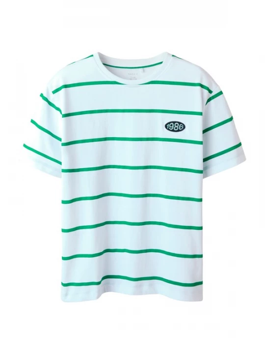 Foto van product NAME IT Shirt 'NKMFritz' groen / natuurwit