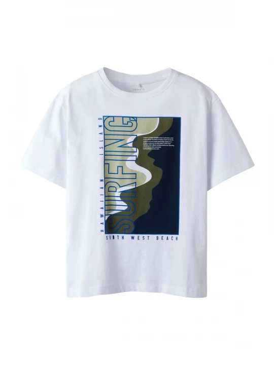 Foto van product NAME IT Shirt 'NKMHansy' blauw / kaki / pastelgroen / wit